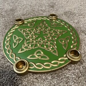 Abbey Press Advent Candle Holder Christmas Table Green Wreath Celtic Wicca Altar